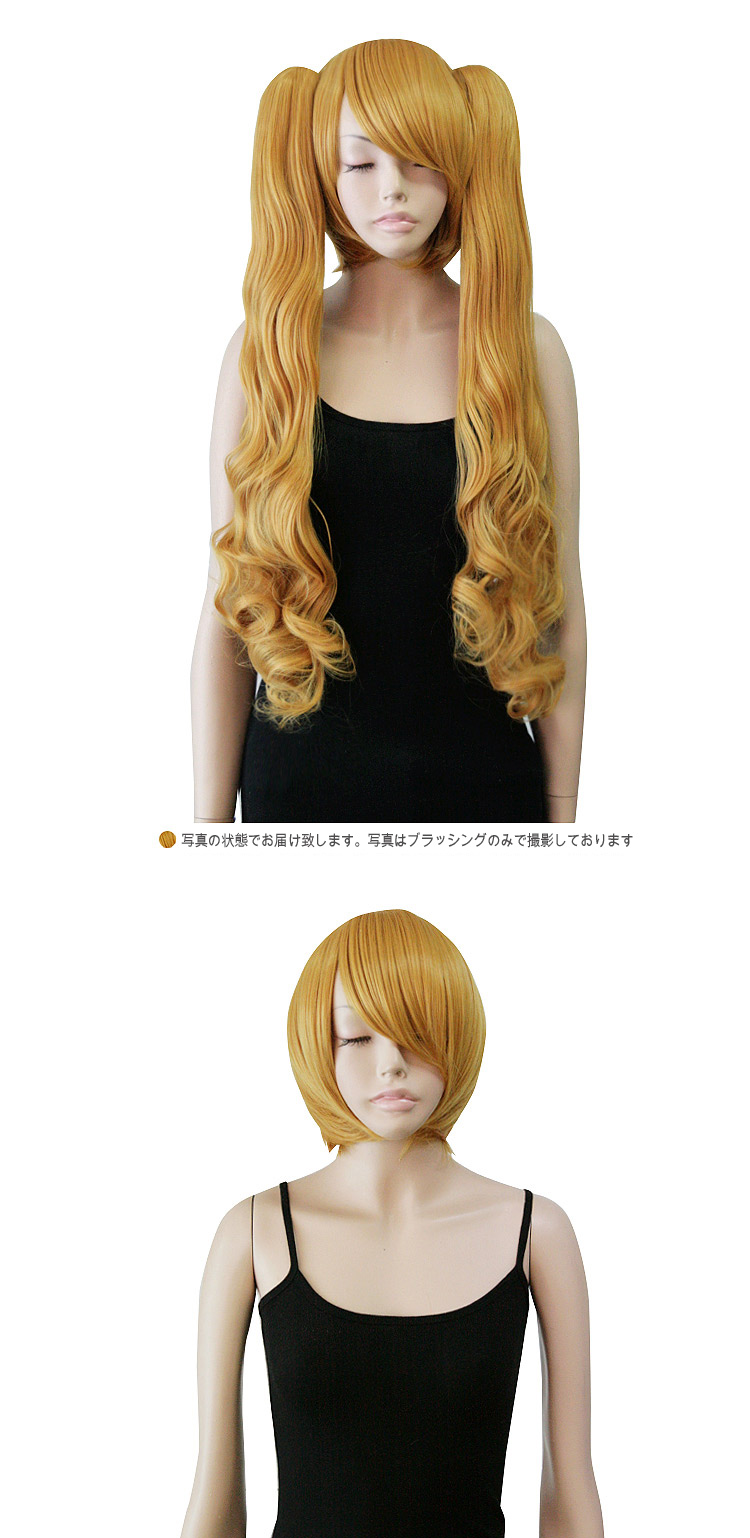 高耐熱 ウェーブツインテール ショートwig Set ゴールド T0953 コミックランド